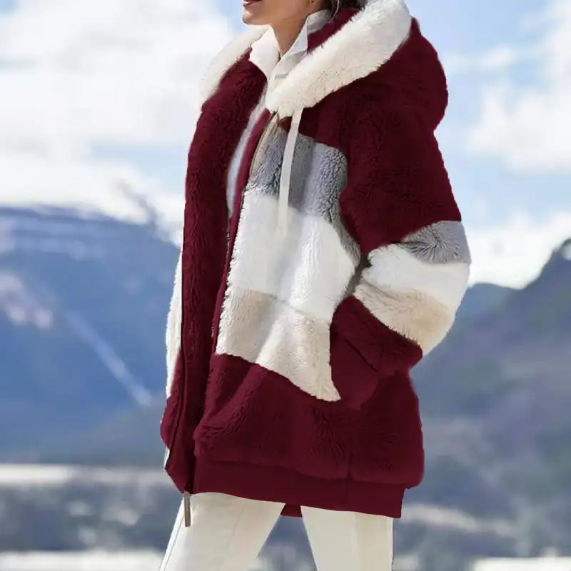 Warmer Damen Wintermantel Flauschig Leicht Thermo Isolierend 4