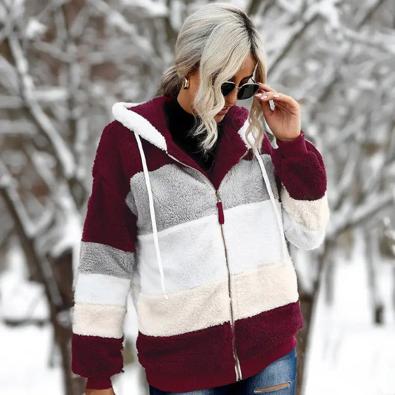 Warmer Damen Wintermantel Flauschig Leicht Thermo Isolierend 5
