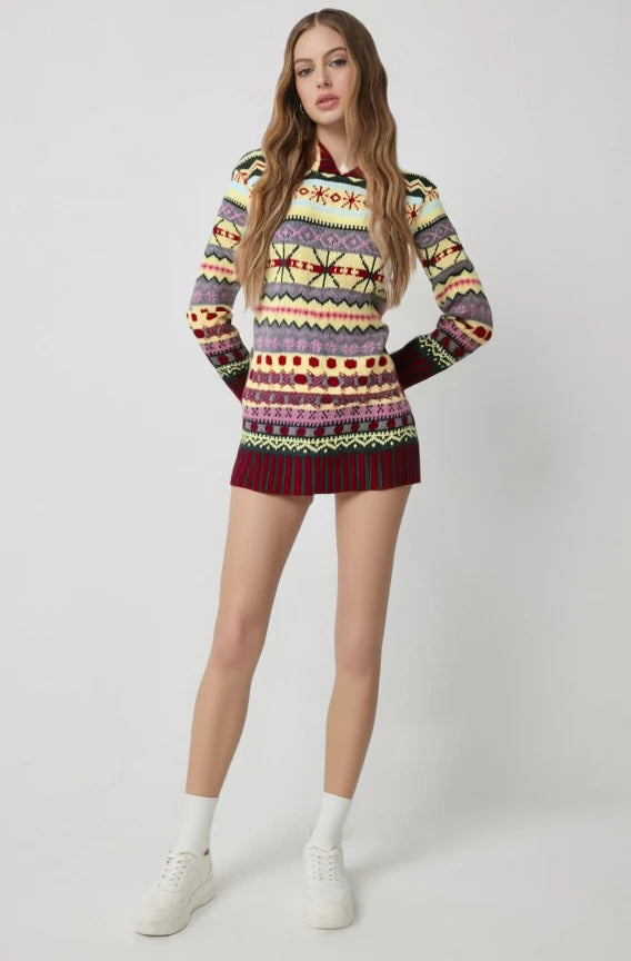 Warmer Damenpullover Langarm Mit Kapuze – Norwegerpullover Für Kalte Tage, Gemütlicher Stil, Wintermode 0