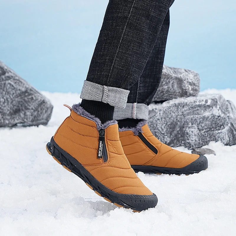 Wasserdichte Orthopädische Knöchellange Schneestiefel mit Arch Support für Herren 0