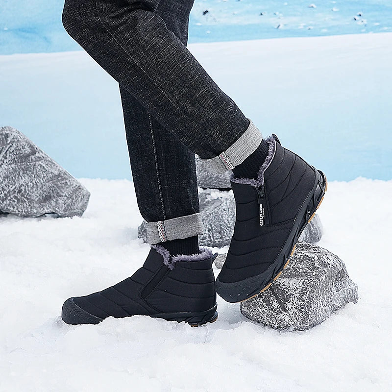 Wasserdichte Orthopädische Knöchellange Schneestiefel mit Arch Support für Herren 1