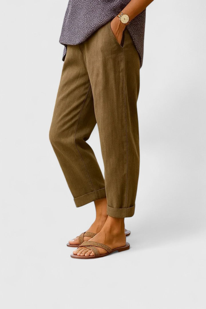 Weiße Hose Damen – Bequeme Stoffhose für Sommer, Atmungsaktive Damenhosen im Relaxed Fit, Vielseitig Kombinierbar 1