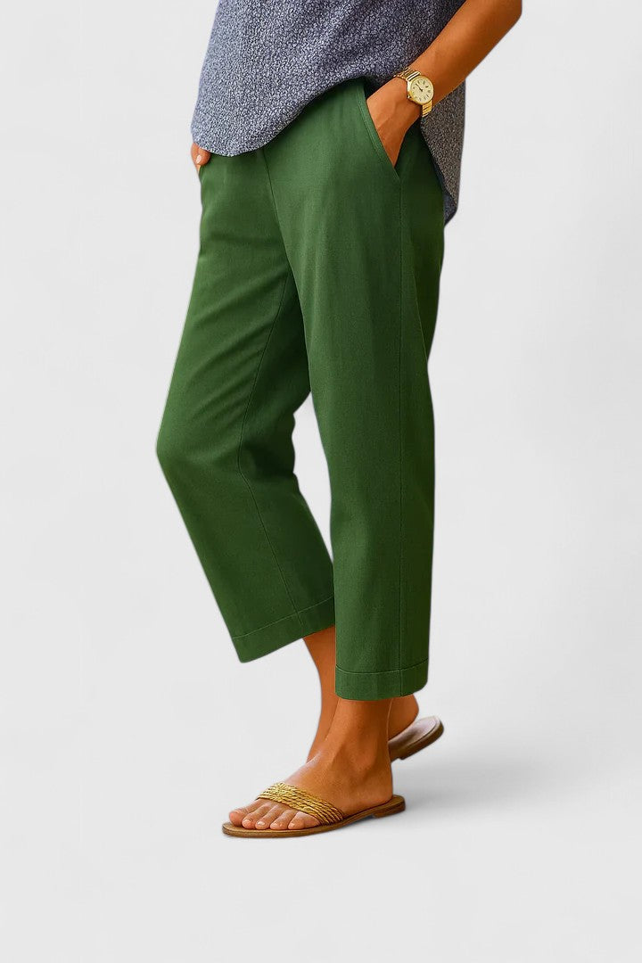 Weiße Hose Damen – Bequeme Stoffhose für Sommer, Atmungsaktive Damenhosen im Relaxed Fit, Vielseitig Kombinierbar 2