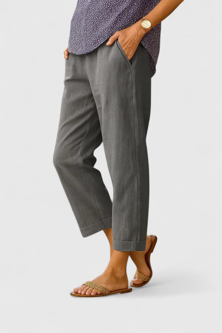 Weiße Hose Damen – Bequeme Stoffhose für Sommer, Atmungsaktive Damenhosen im Relaxed Fit, Vielseitig Kombinierbar 3