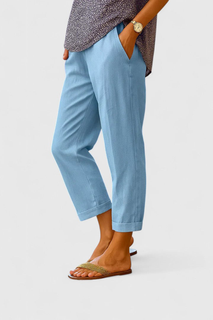 Weiße Hose Damen – Bequeme Stoffhose für Sommer, Atmungsaktive Damenhosen im Relaxed Fit, Vielseitig Kombinierbar 4