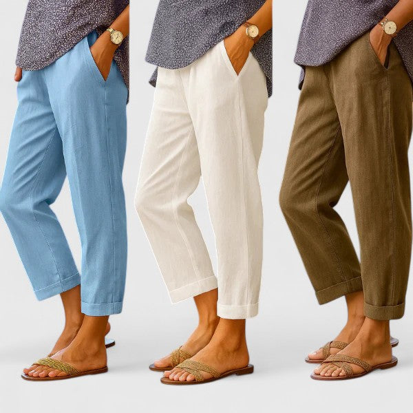 Weiße Hose Damen – Bequeme Stoffhose für Sommer, Atmungsaktive Damenhosen im Relaxed Fit, Vielseitig Kombinierbar 5