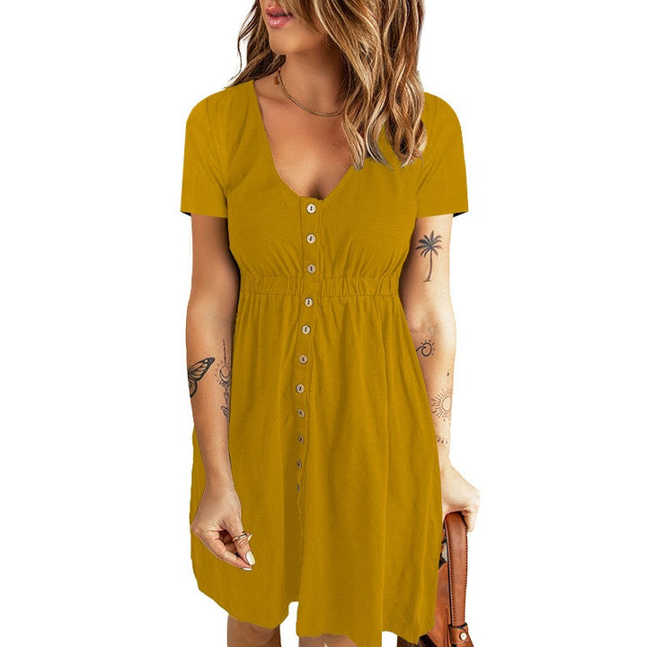 Geknöpftes Sommerkleid für Frauen – Lässiger Stil für warme Tage
