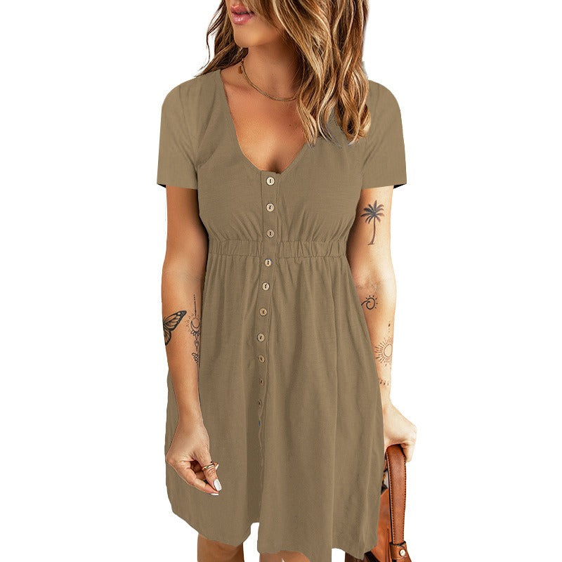 Geknöpftes Sommerkleid für Frauen – Lässiger Stil für warme Tage