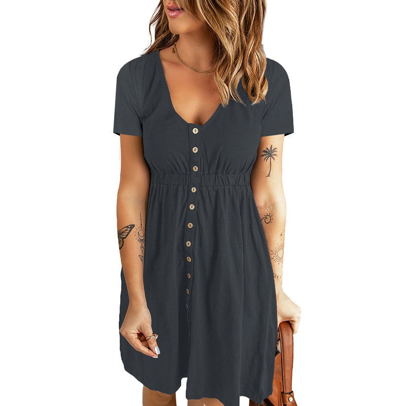 Geknöpftes Sommerkleid für Frauen – Lässiger Stil für warme Tage