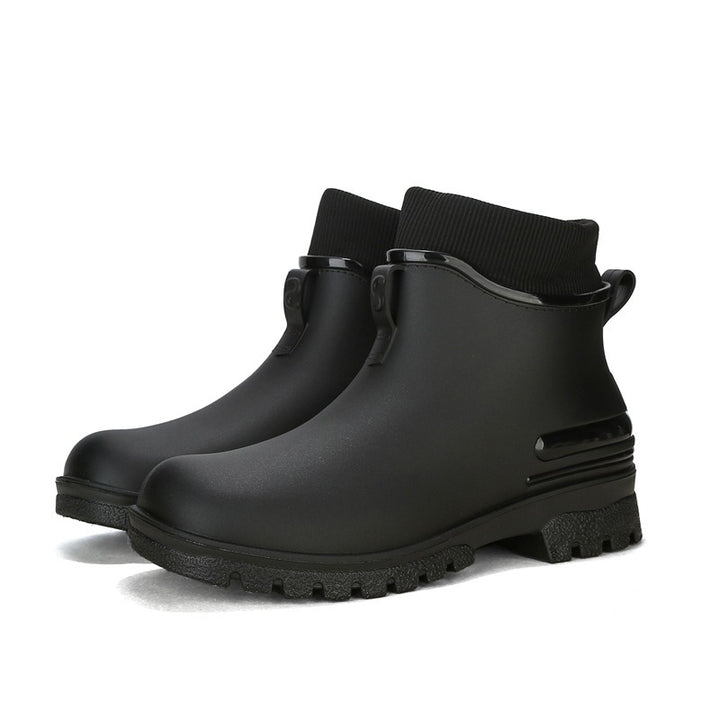 Herren Regenstiefel Wasserdicht mit Knöchelriemen und Profilsohle für sicheren Halt