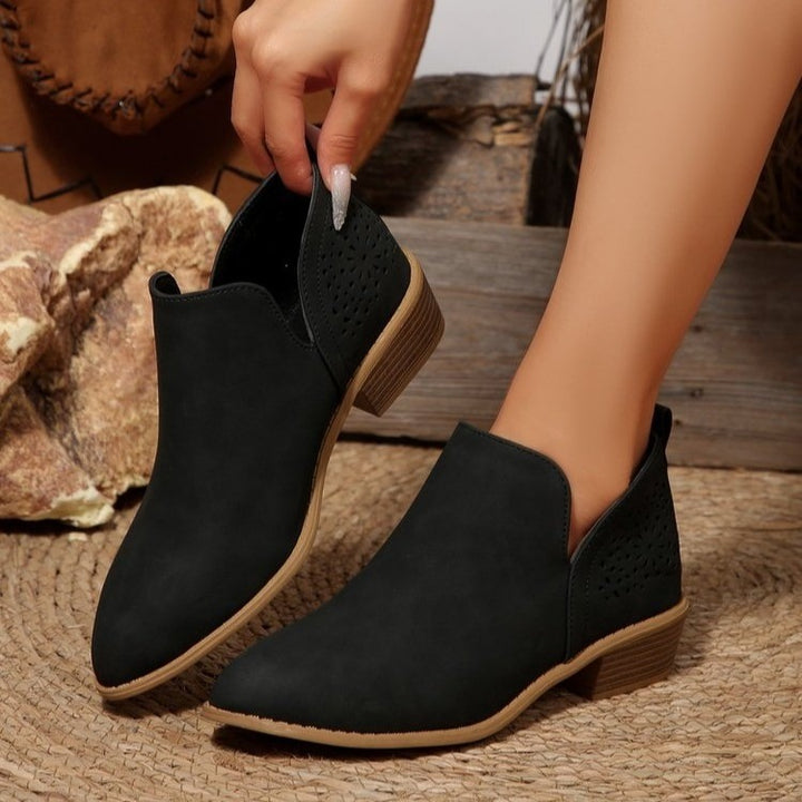 Damen Stiefeletten mit Atmungsaktiven Cutouts für Frühling Komfort