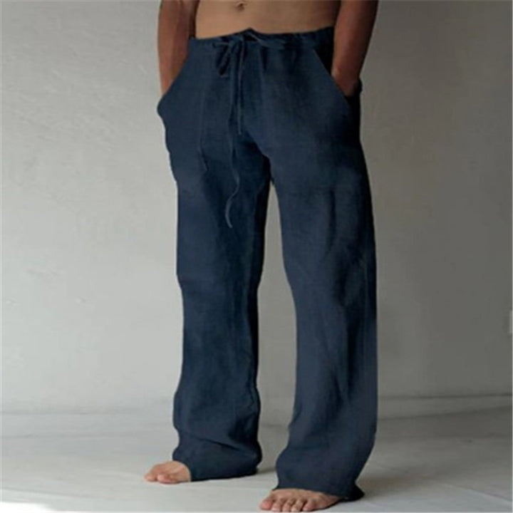 Herren Hose Leinen Sommer Bequeme Freizeithose Lockerer Schnitt für Stil und Komfort