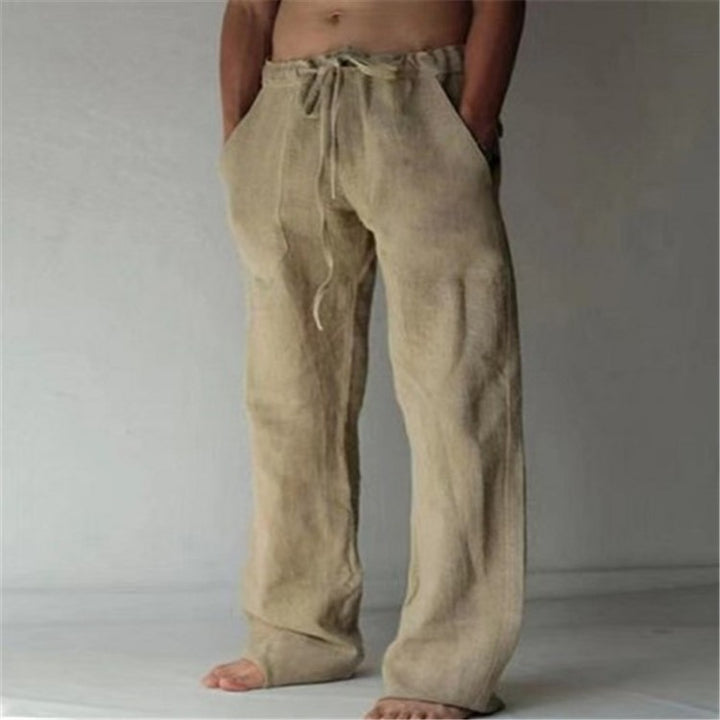 Herren Hose Leinen Sommer Bequeme Freizeithose Lockerer Schnitt für Stil und Komfort