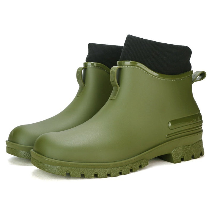 Herren Regenstiefel Wasserdicht mit Knöchelriemen und Profilsohle für sicheren Halt