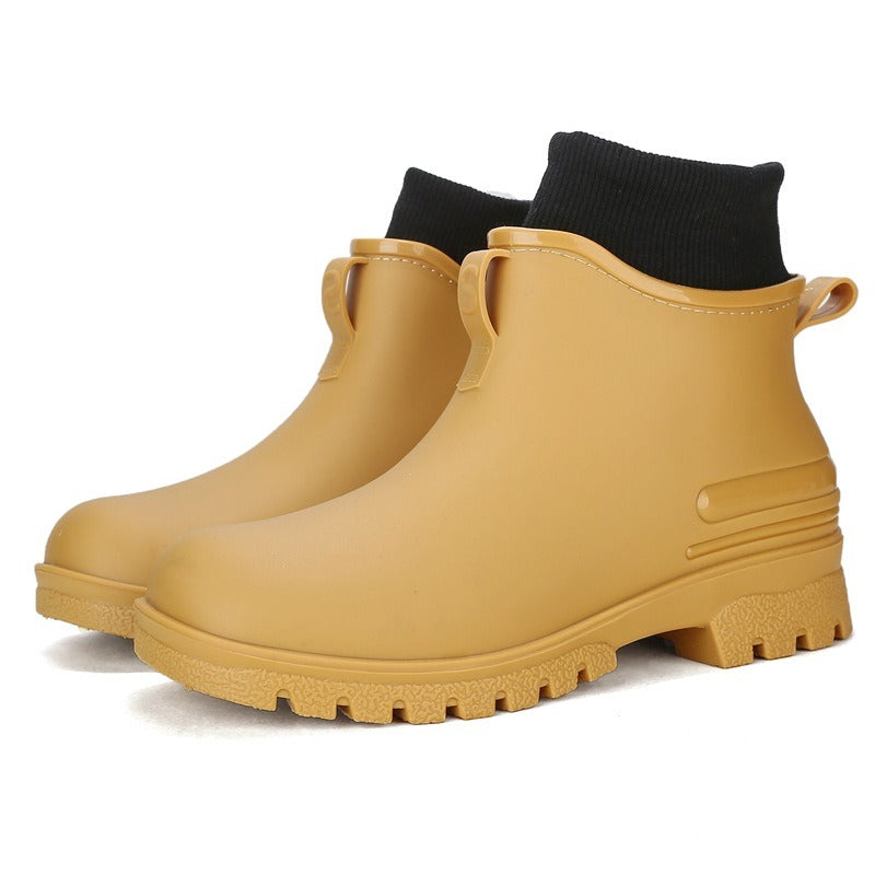 Herren Regenstiefel Wasserdicht mit Knöchelriemen und Profilsohle für sicheren Halt