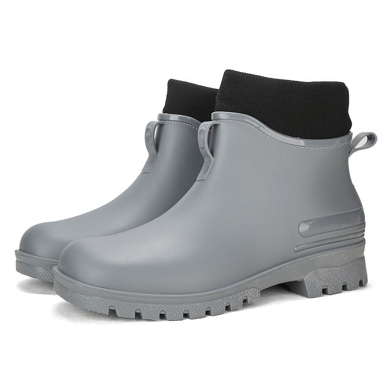 Herren Regenstiefel Wasserdicht mit Knöchelriemen und Profilsohle für sicheren Halt